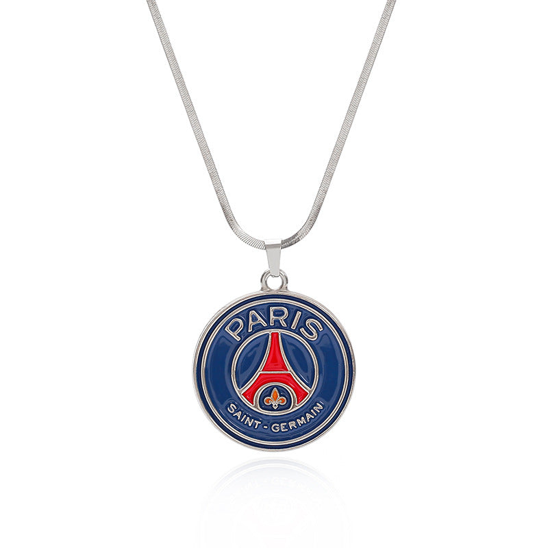 Wholesale Paint Double-sided Pendant Zinc Alloy Stainless Steel Necklace ACC-NE-Teguang001