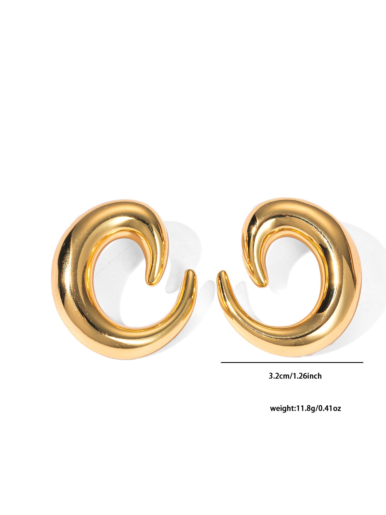 Wholesale French-Style Semicircular Titanium Steel Earrings,  Fashion Accessory for Everyday Wear Boutique Resale