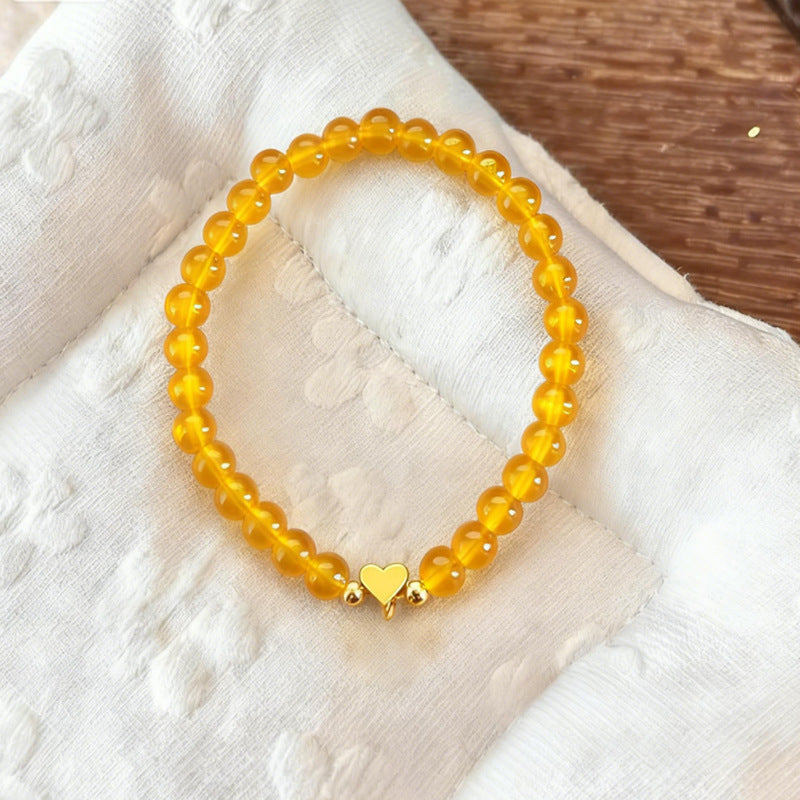 Wholesale Love Crystal Beaded Elastic Rope Bracelet