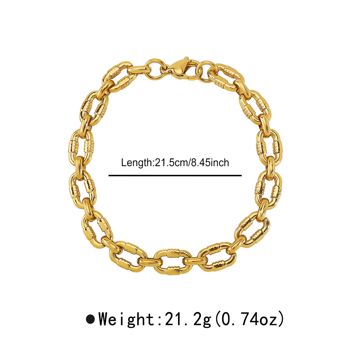 Wholesale  Fashionable New Geometric Stainless Steel Chain Bracelet Retro Ins Style