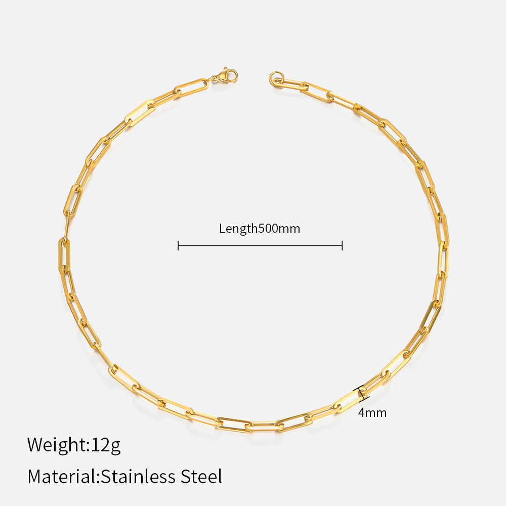 Großhandel Edelstahl Halskette Einfache Kettenkette