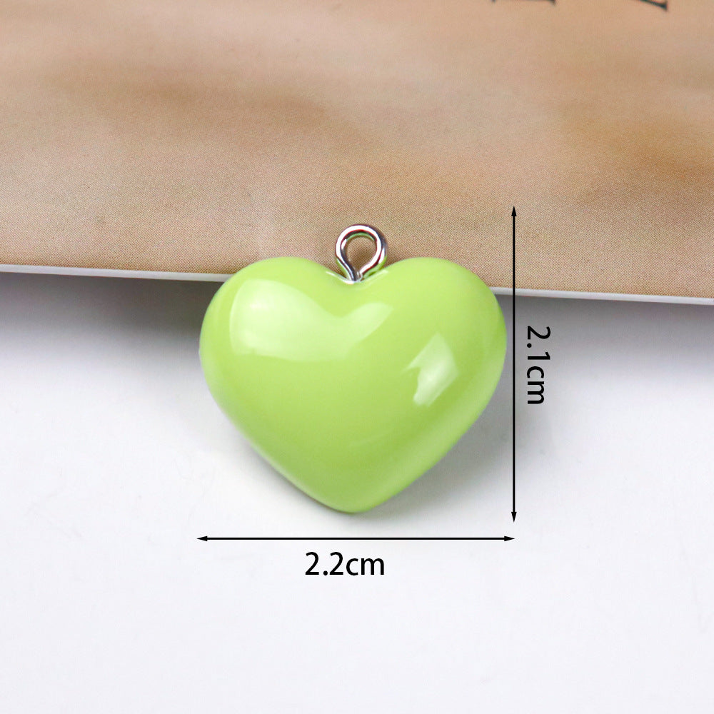 Wholesale 10pcs/ pack 22mm Love Pendant Candy Color Necklace Bracelet Earrings Jewelry Accessories DIY Keychain Mobile Phone Pendant Pendant