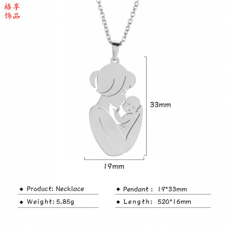 Wholesale Ethnic Style Cartoon Thanksgiving Mother's Day Stainless Steel Necklace ACC-NE-GeXiang004