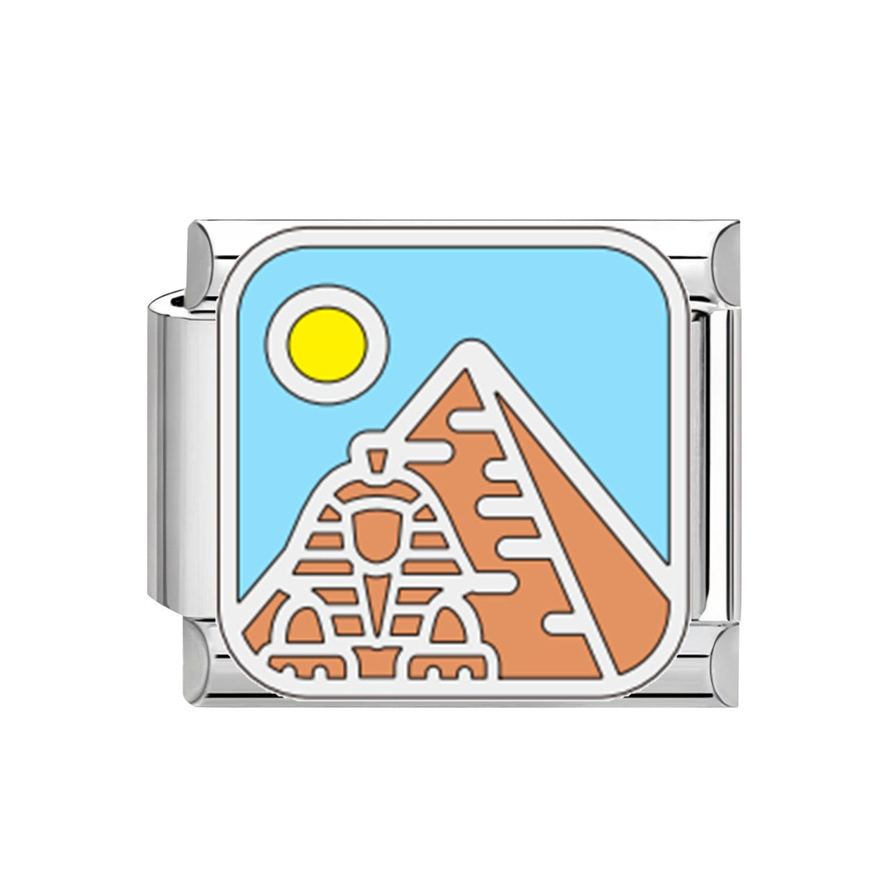 Wholesale Creative DIY Italian-style modular bracelet charm featuring travel landmark designs in stainless steel