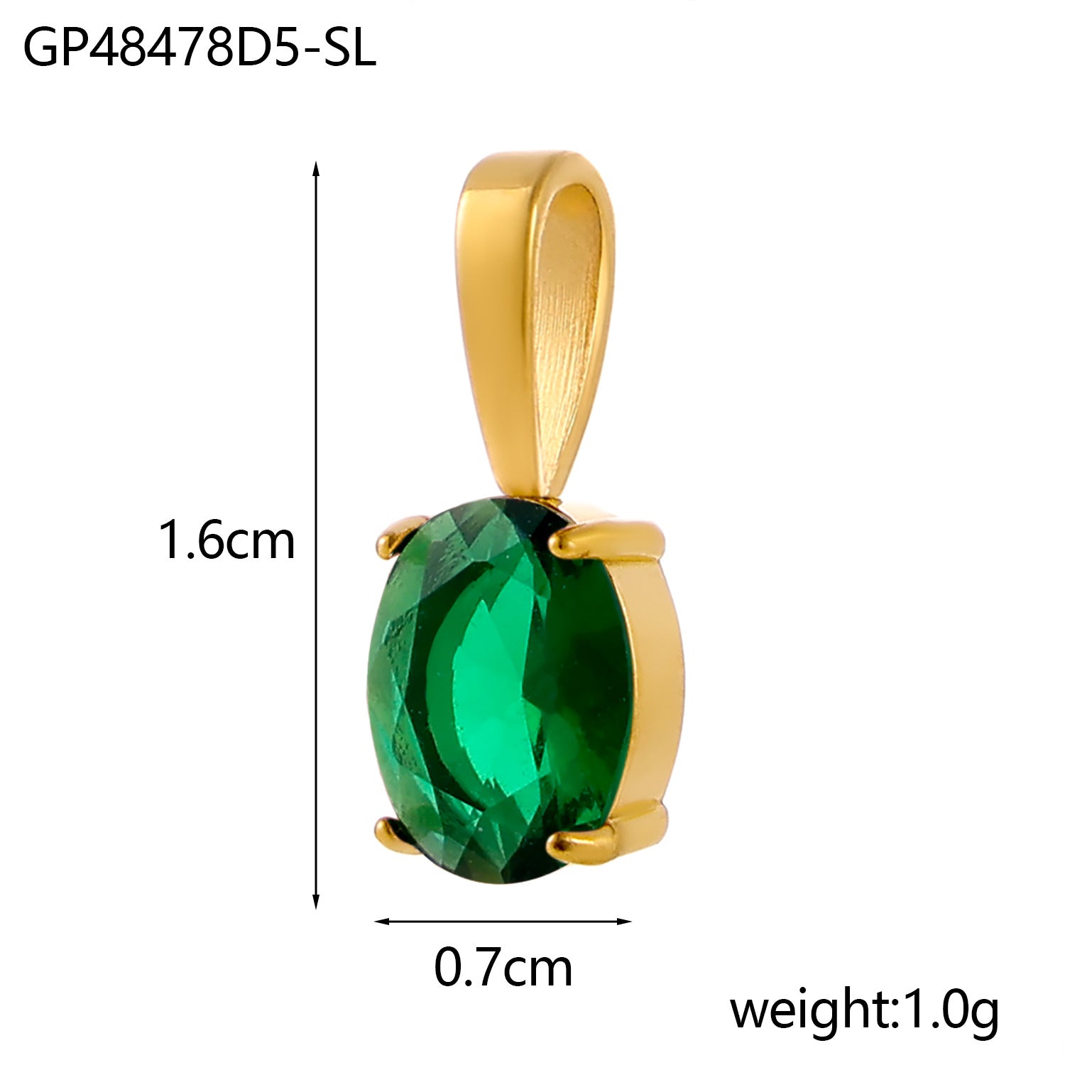 Wholesale Colorful zircon water droplets stainless steel December birthday stone pendant