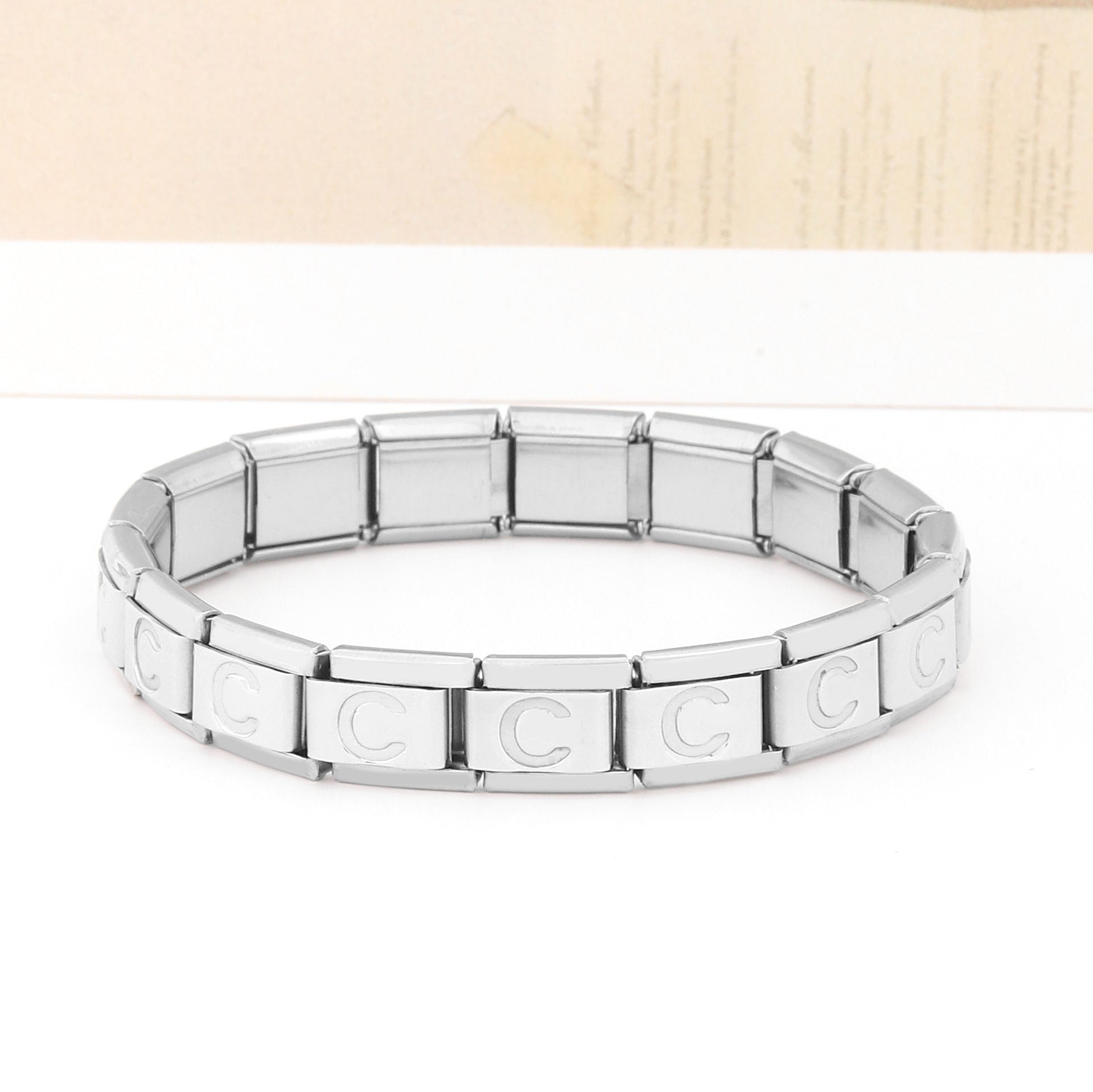 Wholesale Italian Charm Bracelet 9mm DIY Splicing Removable Stainless Steel Letter Composable Bracelet ACC-BT-XY047