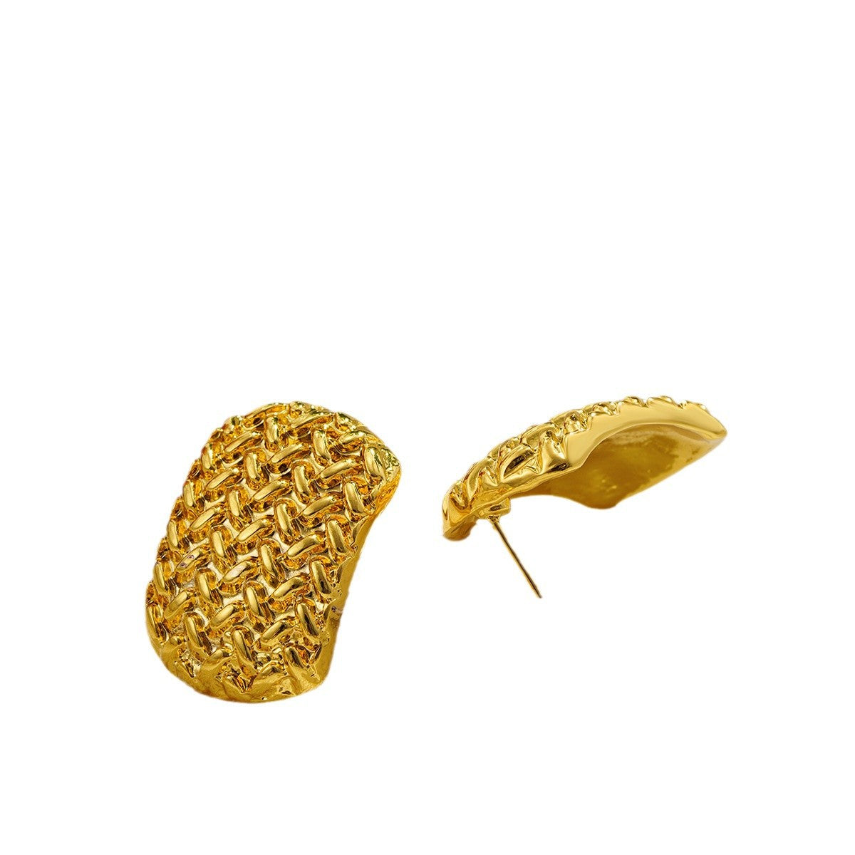 Wholesale 18K gold retro exaggerated large earrings knot woven geometric earrings