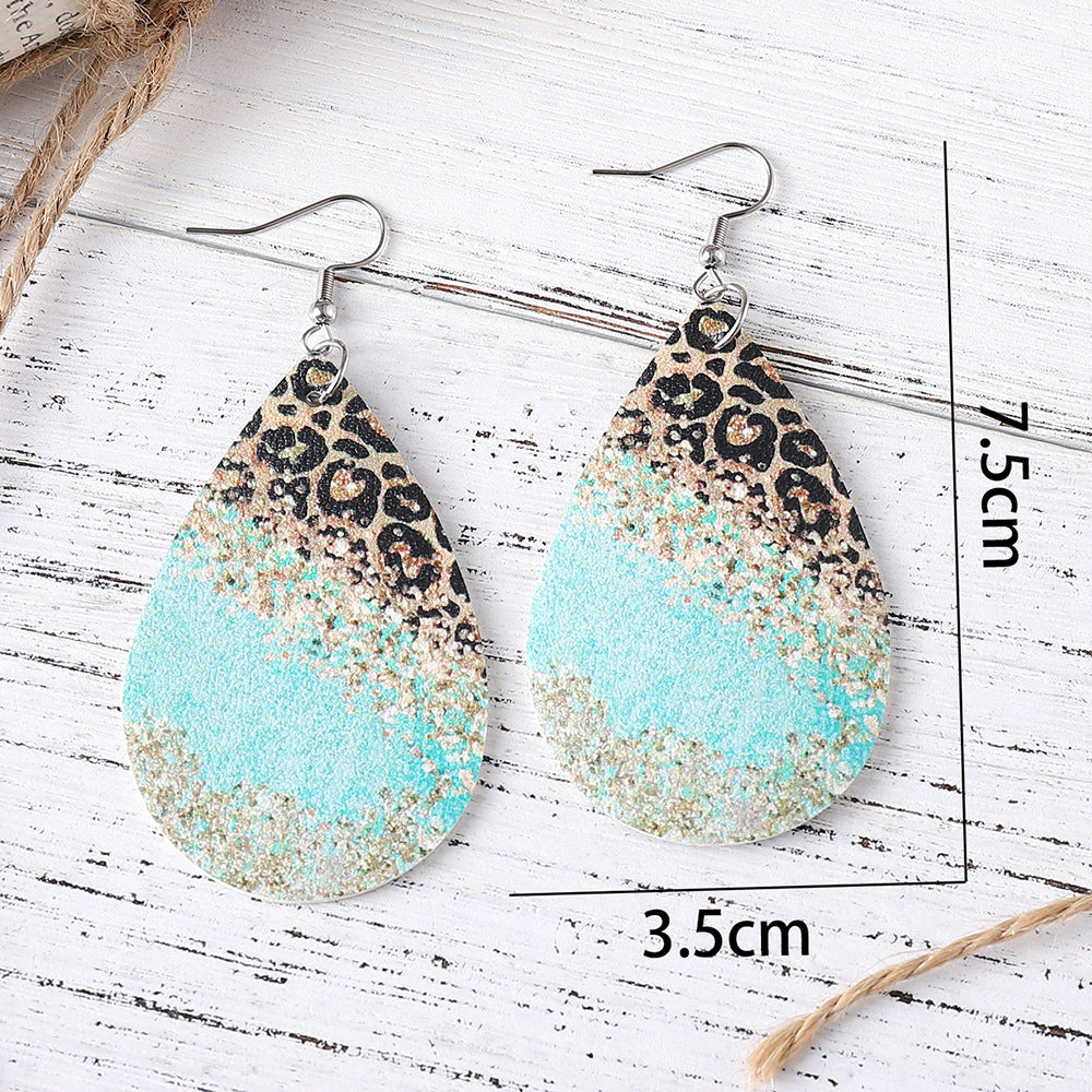 Wholesale  Leopard Print Sequin Earrings