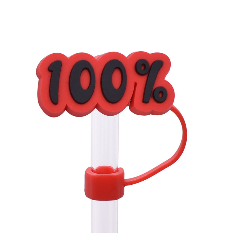 Wholesale Random 100pcs Back to School Series PVC Soft Straw Tube Cap