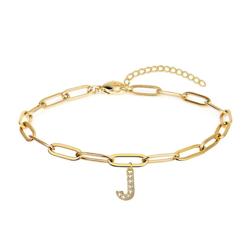 Wholesale 26 Letters Diamond Alloy Bracelet ACC-BT-YingHao003