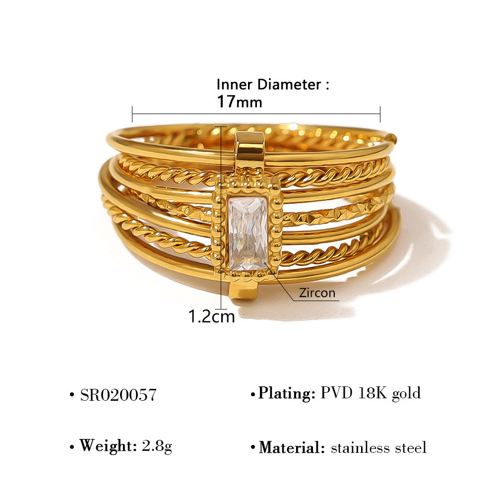 Wholesale Light luxury multi-layer titanium steel ring