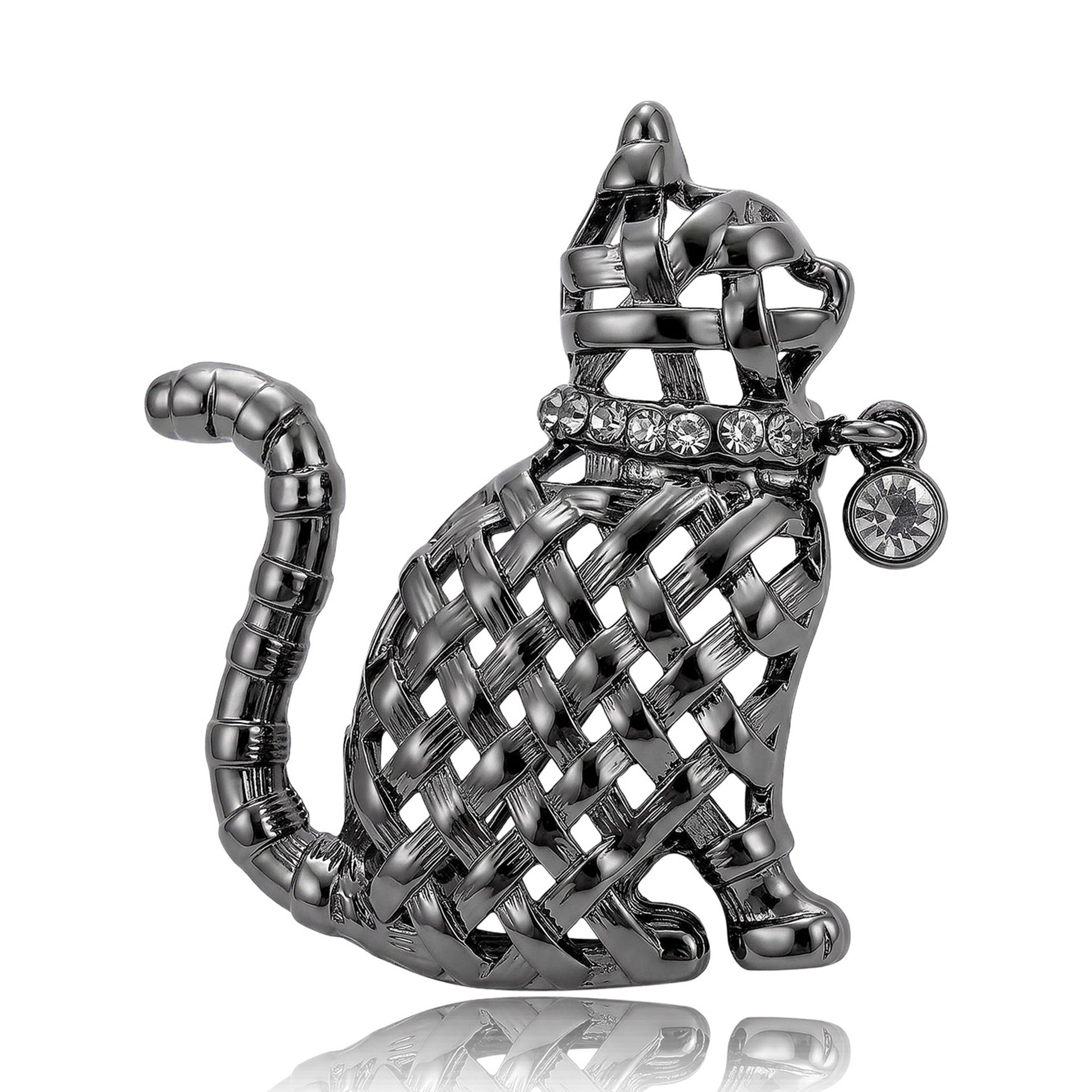 Wholesale Cute Hollow Cat Brooch Alloy Women S Fashion Accessory For Party