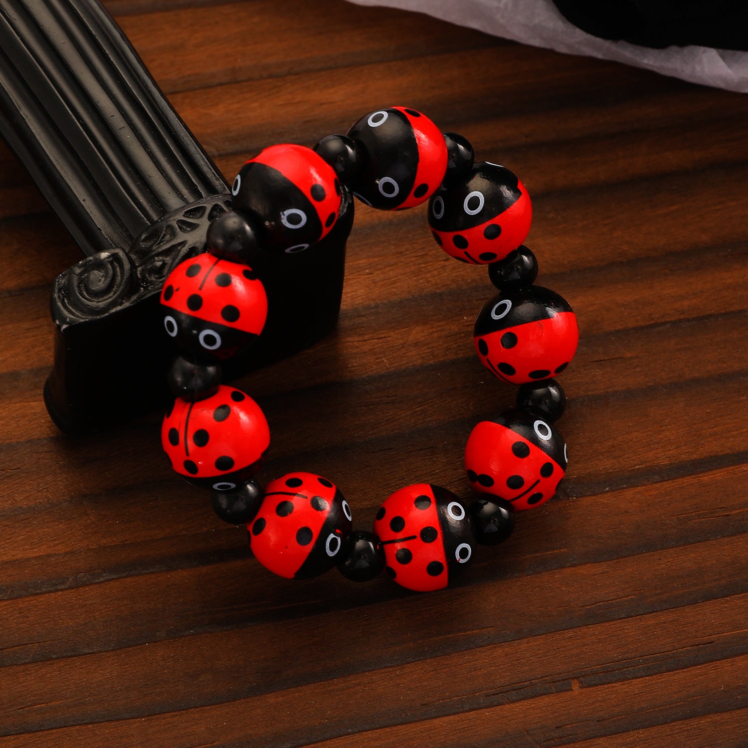 Wholesale Wood Beaded Bracelet with Pumpkin and  Print  Festival Jewelry Accessory