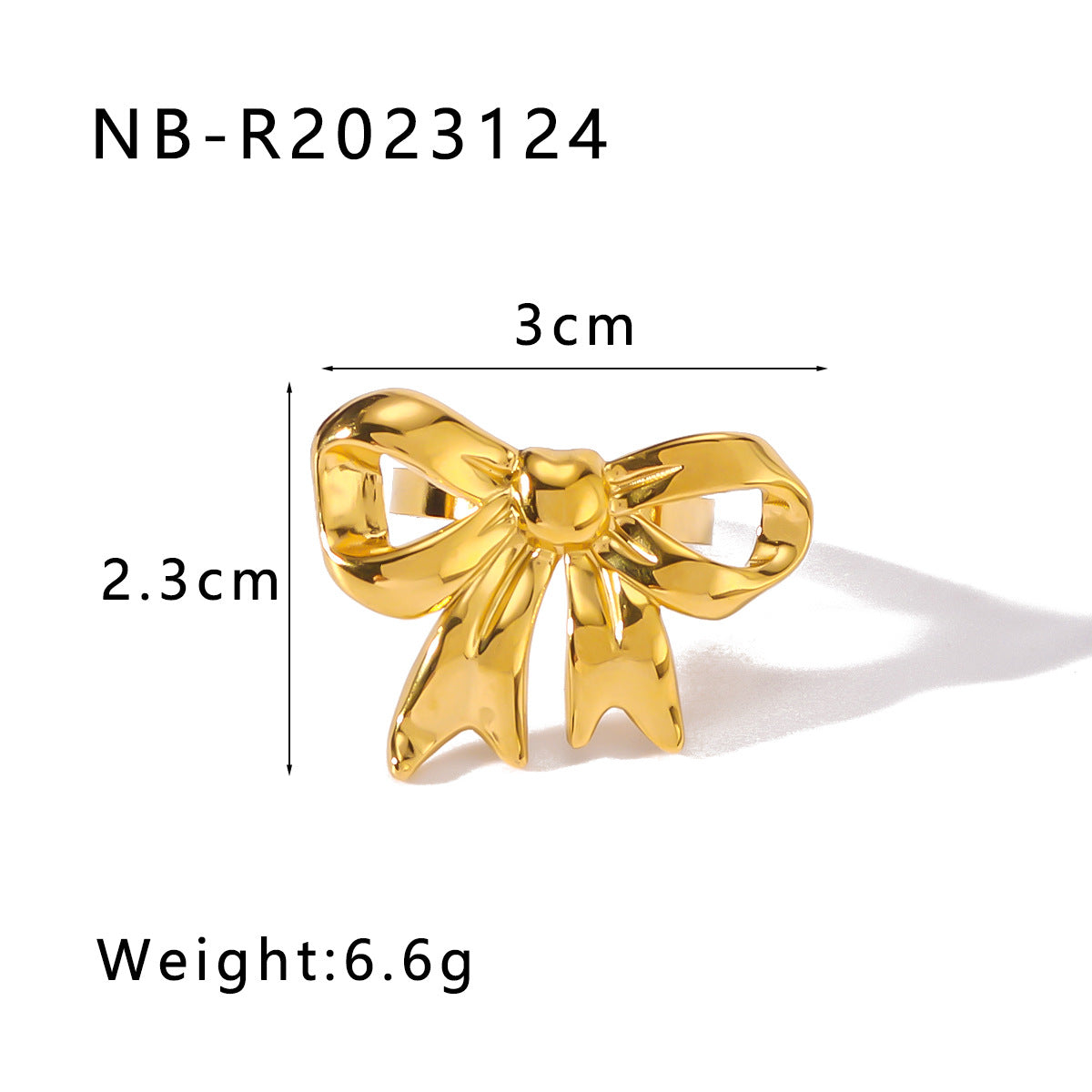 Wholesale Bow Stainless Steel Zircon Textured Rings Set ACC-RS-Xiny009