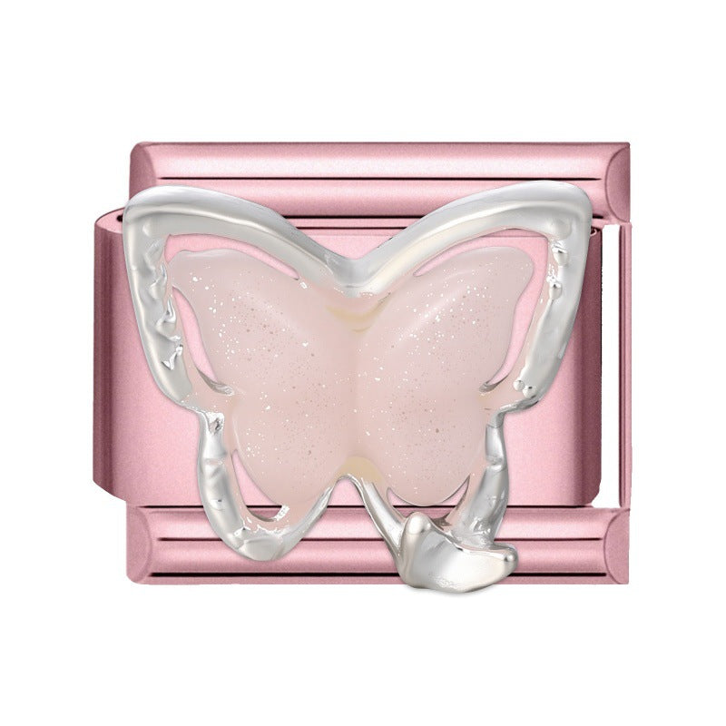 Wholesale 9mm Italian Charm Starter Bracelets DIY Butterfly Heart Stainless Steel Composable Bracelet