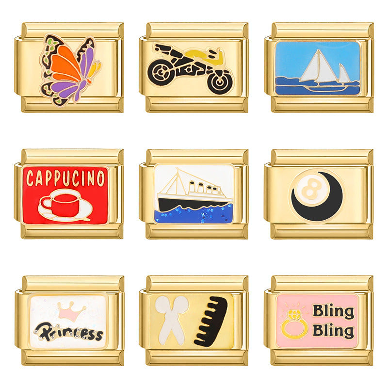 Wholesale Italian Charm Bracelet 9mm DIY Splicing Removable  Stainless Steel Composable Bracelet