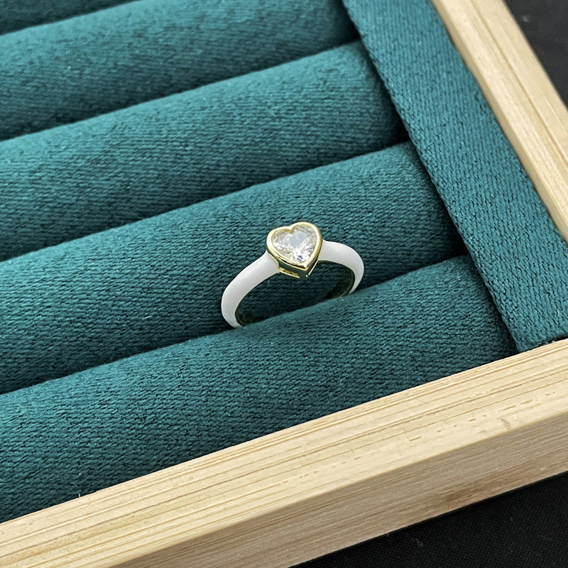 Wholesale Light Luxury Enamel Dropping Glaze Butterfly Flower Ring