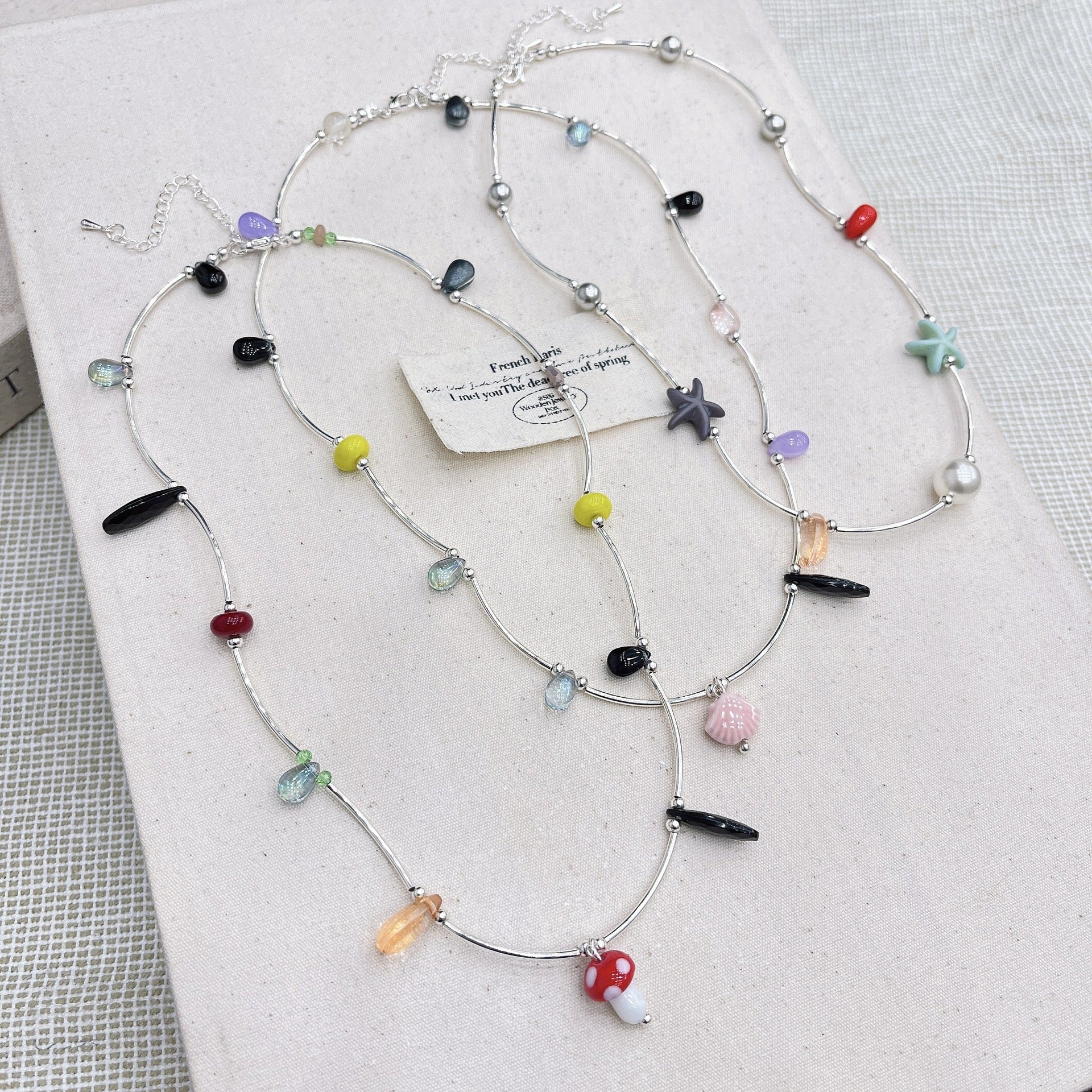 Wholesale Starfish Shell Mushroom Pendant Necklace