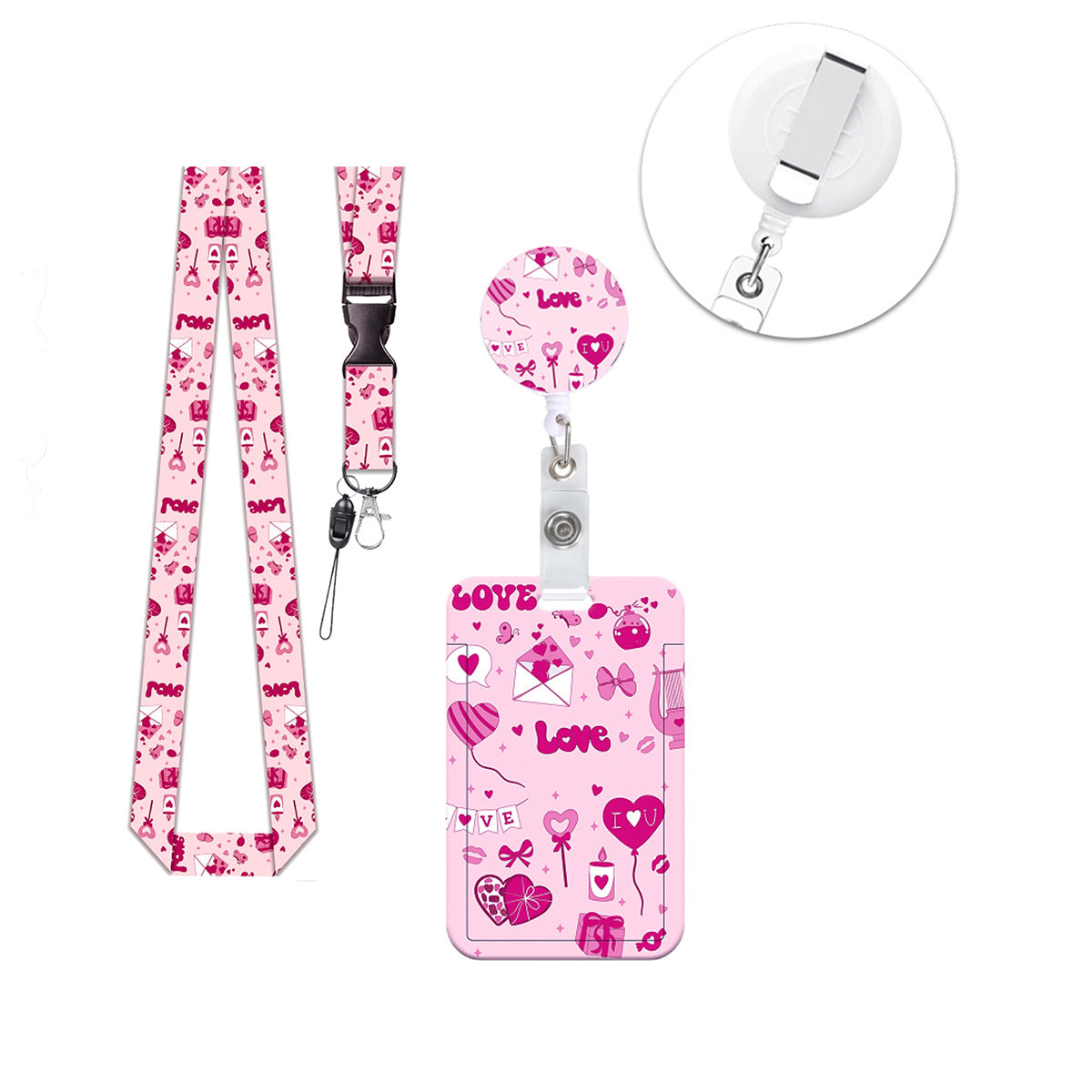Wholesale retractable name tag  Valentine' s Day LOVE Badge Reels