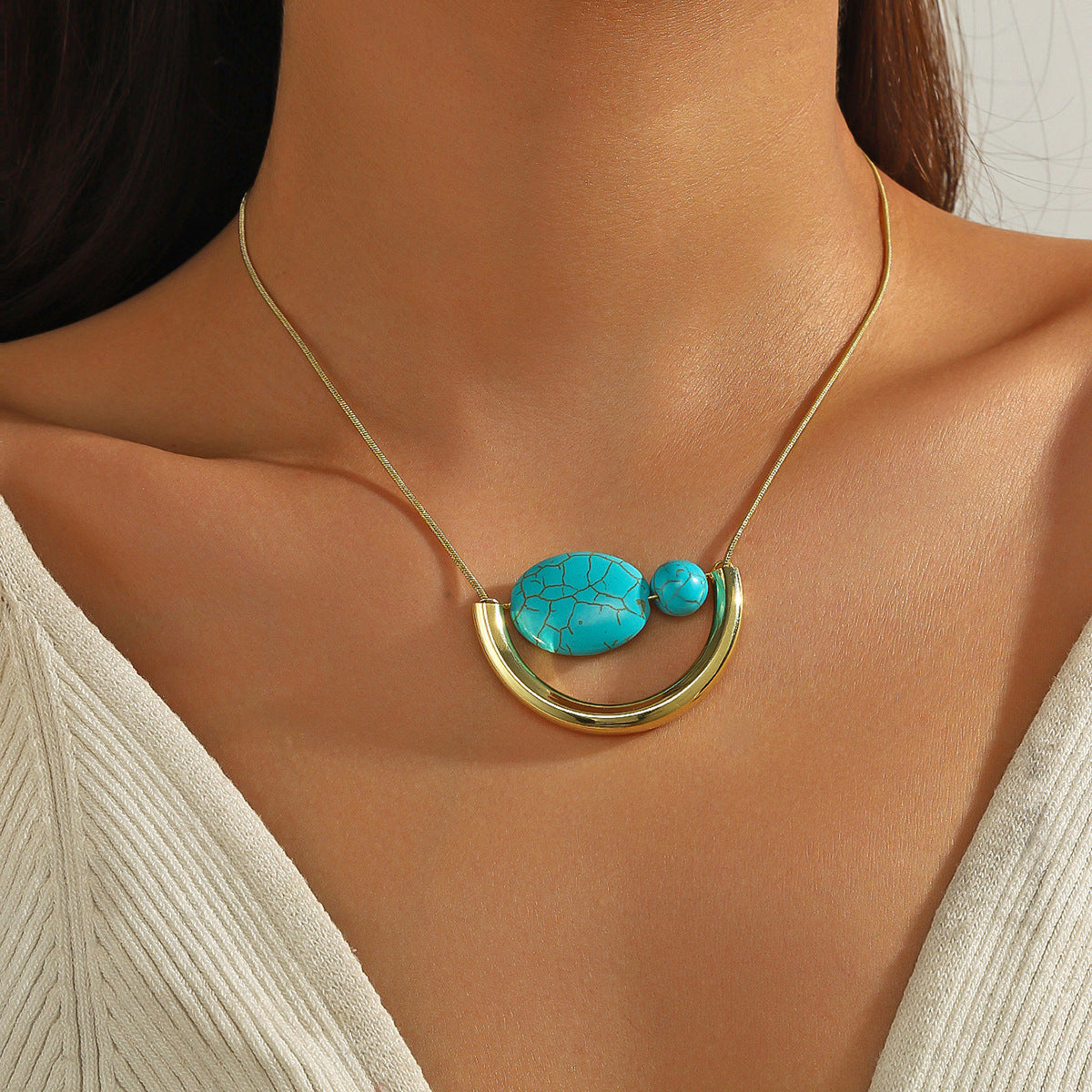Wholesale  urquoise Pendant Necklace  Tube  Turquoise Necklace