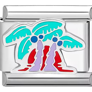 Wholesale Italian Charm Bracelet 9mm DIY Splicing Purple Scenery Love Stainless Steel Composable Bracelet