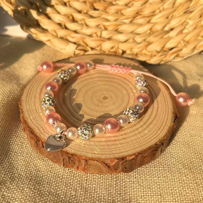 Wholesale Colorful Gradient Shell Beaded Bracelets Diamond Pendant Beaded Handmade Braided Chain ACC-BT-Yima009