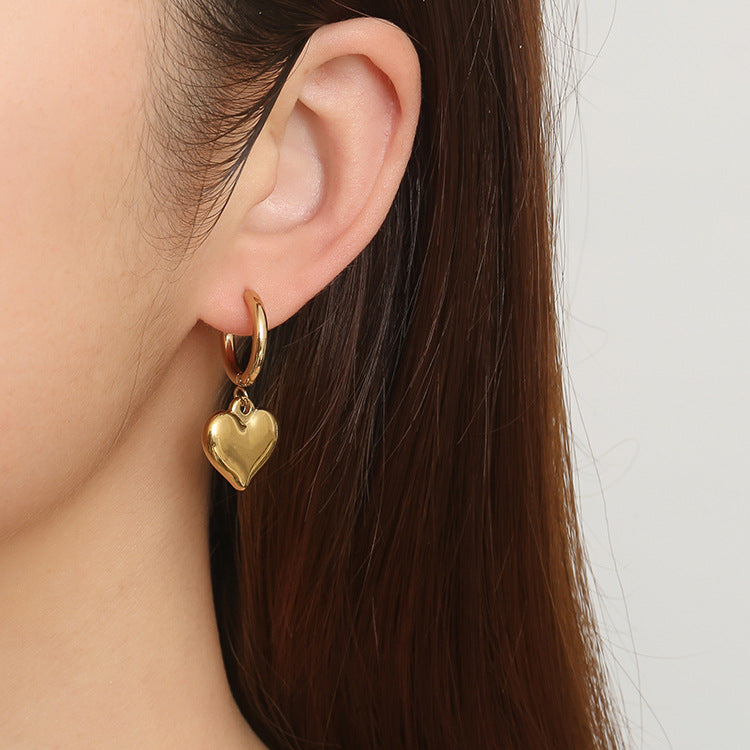 Wholesale Stainless Steel Earrings 18K Plated Cross Heart Bow Earrings ACC-ES-MuShan006