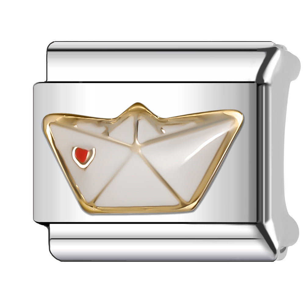 Bracelet de charme italien en gros de 9 mm Série d'avion à boule de bricolage Bracelet composable en acier inoxydable