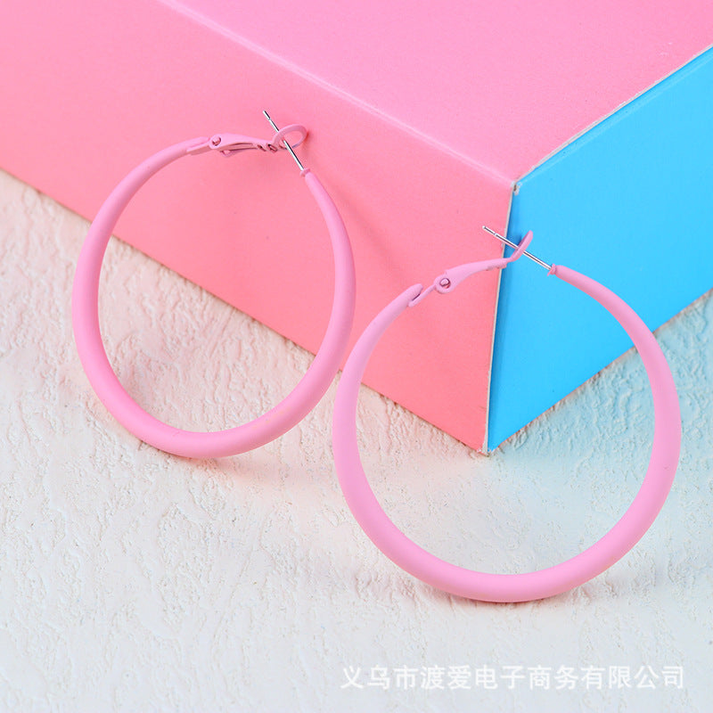 Wholesale Alloy Colorful Paint Simple Geometric Earrings