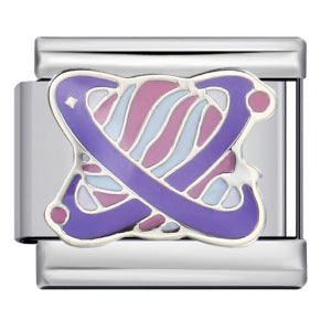 Wholesale Space Planet Italian Module  Stainless Steel Welding Oil Dropping Pattern DIY Charms