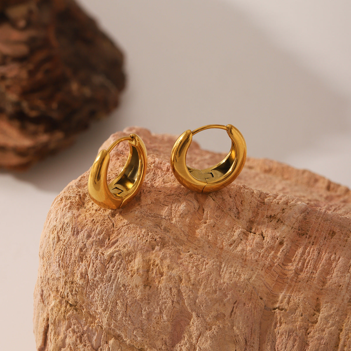 Wholesale Stainless Steel  Ring Ear Buckle Earrings