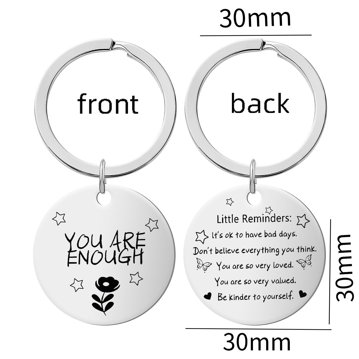 Wholesale Mother's Day Laser Engraving Stainless Steel Circle Card Keychain