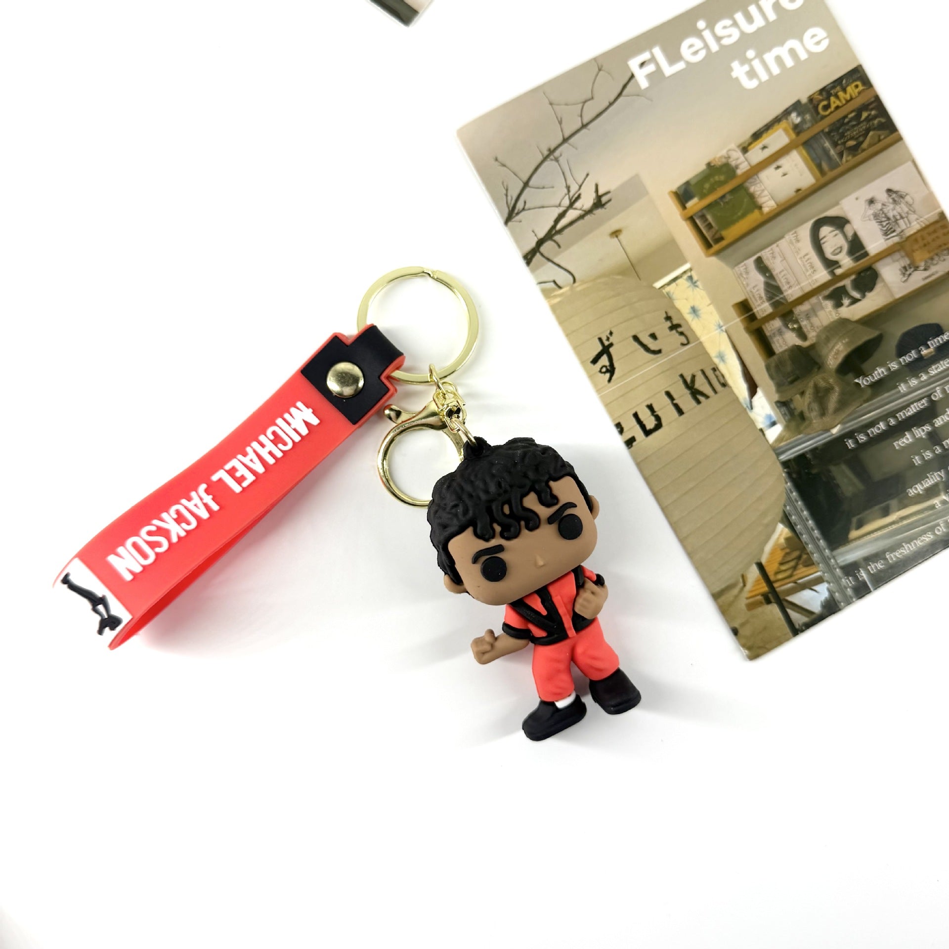 Wholesale Cartoon Michael son Figurine Keychain PVC Soft Glue Bag Charm Decorative Accessory