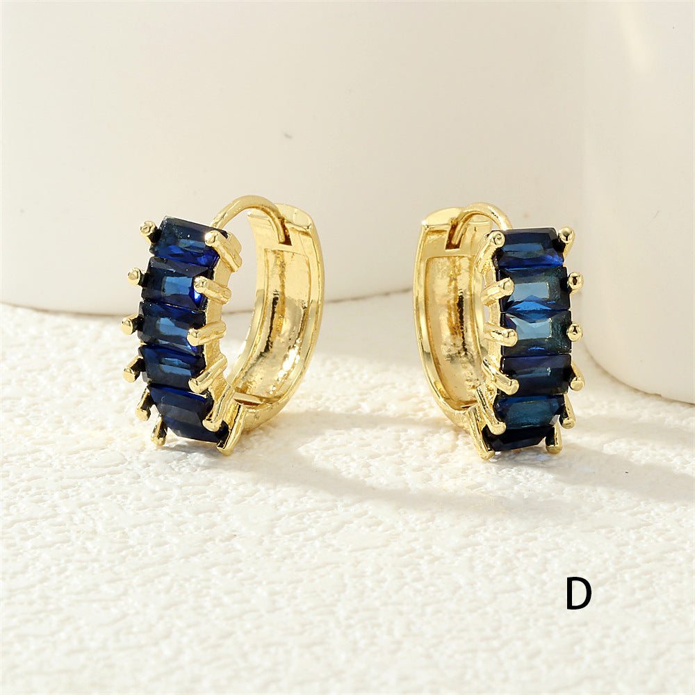 Wholesale 18K gold-plated copper colored zircon earrings,  earrings,  earrings