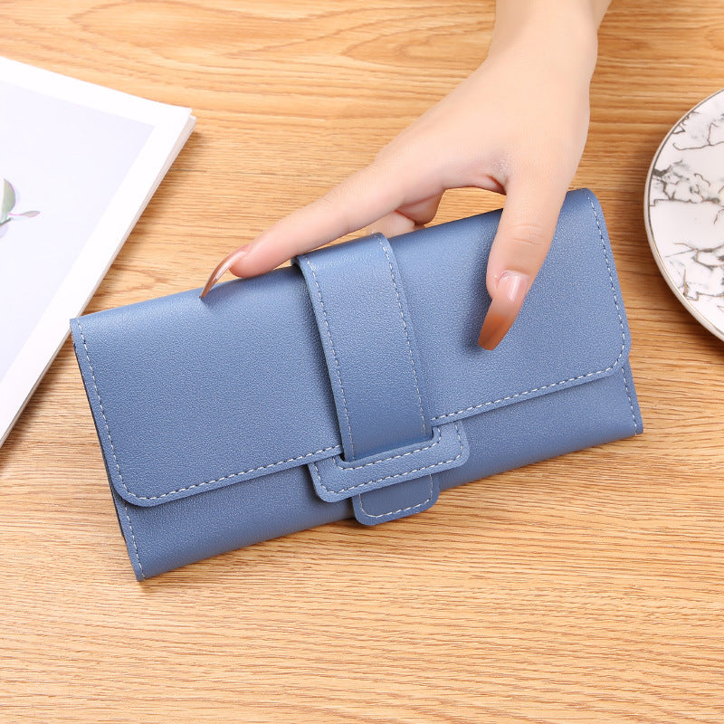 Wholesale Women's Long Trifold Flap Wallet