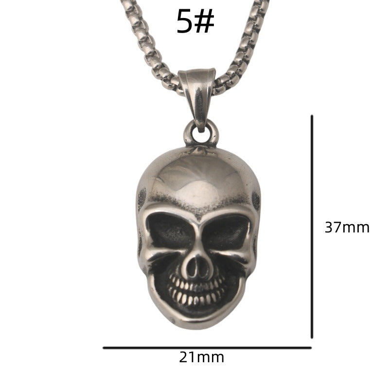 Wholesale Men' s Vintage Stainless Steel Skull Pendant