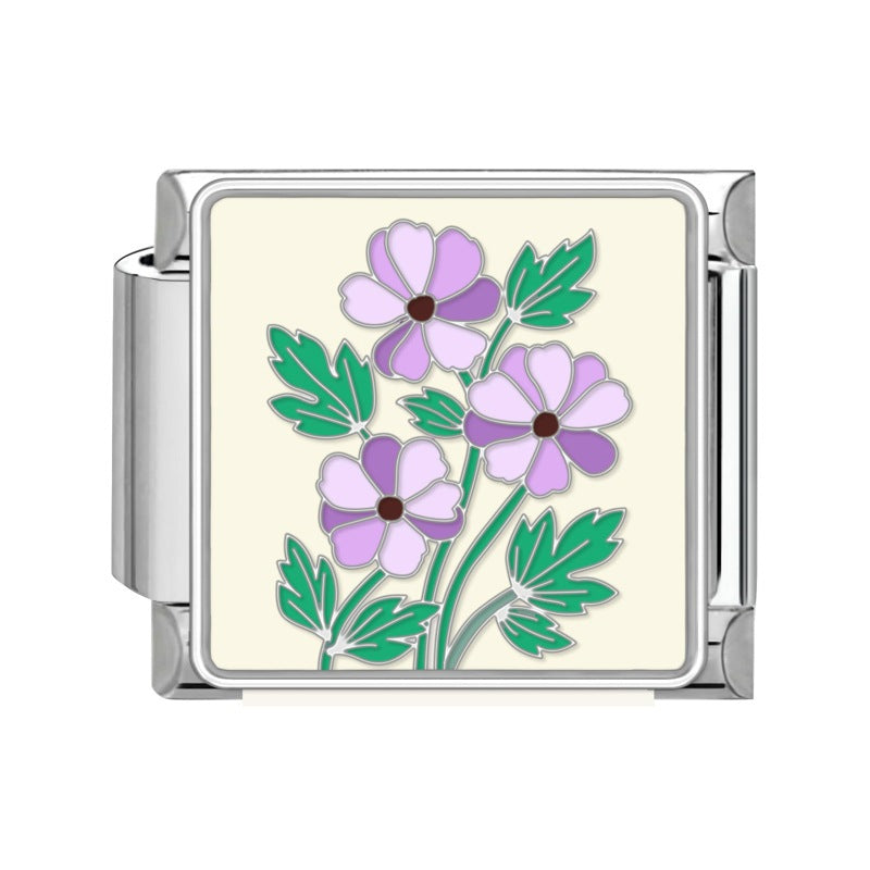 Wholesale Flower Module DIY Bracelet Set Italian Creative Design Stainless Steel Jewelry for Boutique Resale