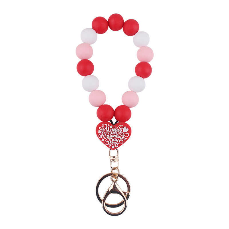 Wholesale Valentine's Day love silicone wrist keychain