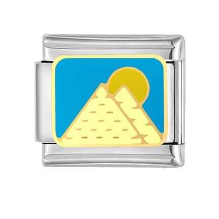 Wholesale Italian Charm Bracelet 9mm DIY Splicing Blue Natural Scenery Stainless Steel Composable Bracelet