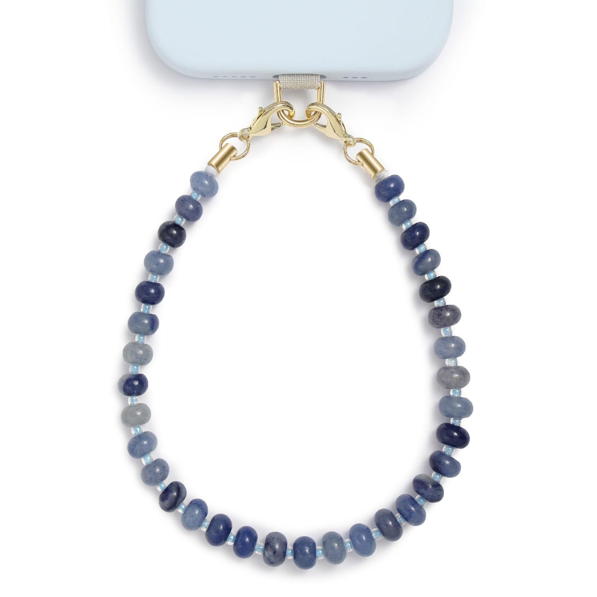 Wholesale Natural Stone Phone Chain - Quartz Flat Bead Phone Lanyard,  Unisex Fashion Accessory for Gift or Resale
