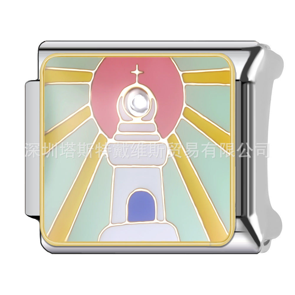 Wholesale Retro Tarot-Style Italian Charm Bracelet Stainless Steel Fashion Accessory Gift