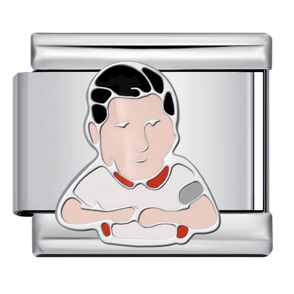 Wholesale 9mm Italian Charm Starter Bracelets DIY square Single Section Creative Stainless Steel Composable Bracelet