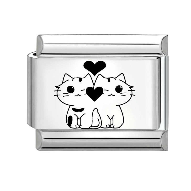 Wholesale 9mm Italian Charm Starter Bracelets DIY Cute Pet Series Stainless Steel Composable Bracelet