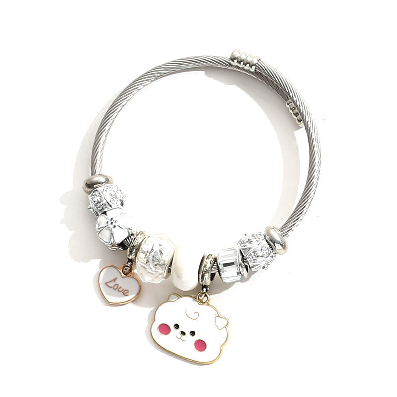 Wholesale Cartoon Beaded Stainless Steel Bracelet ACC-BT-QingLian002