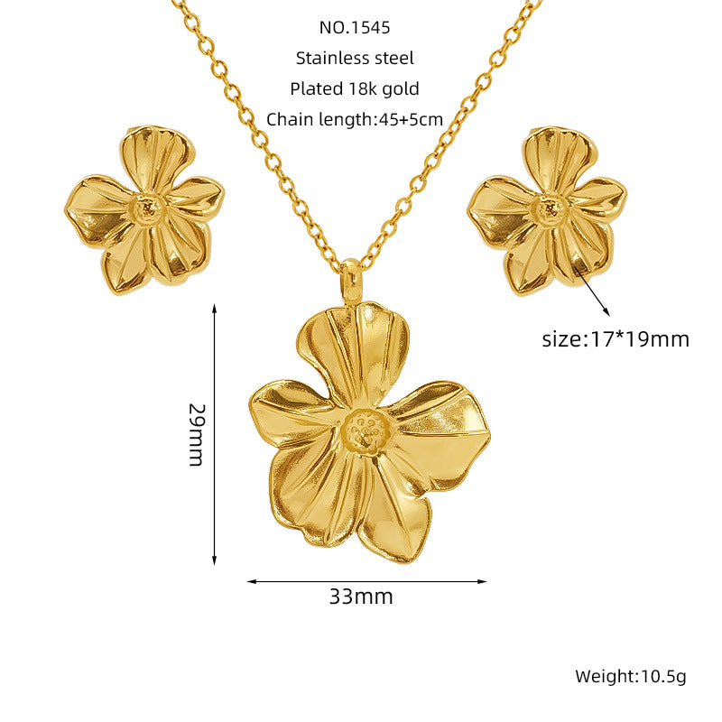 Wholesale  stainless steel jewelry suit  love earring necklace clavicle chain jewelry