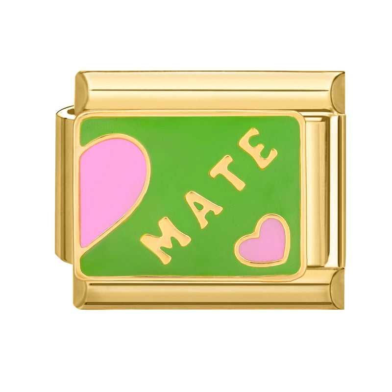 Wholesale Italian Charm Bracelet 9mm DIY Splicing Removable Stainless Steel Gold Bottom Light Luxury Composable Bracelet