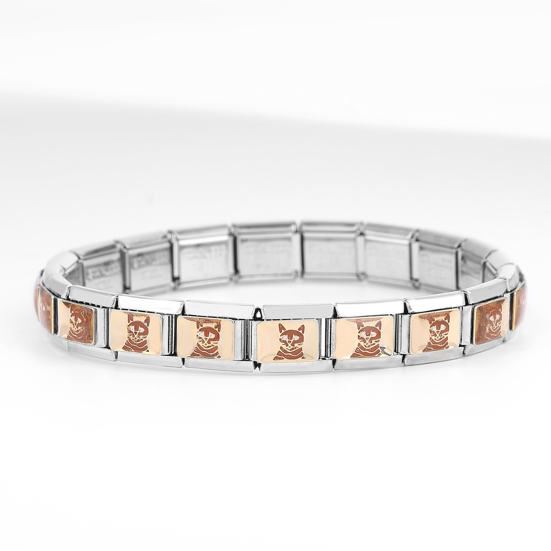 Wholesale 5pcs Italian Charm Bracelet 9mm DIY Spliced Removable Stainless Steel Rainbow Composable Bracelet ACC-BT-XY021