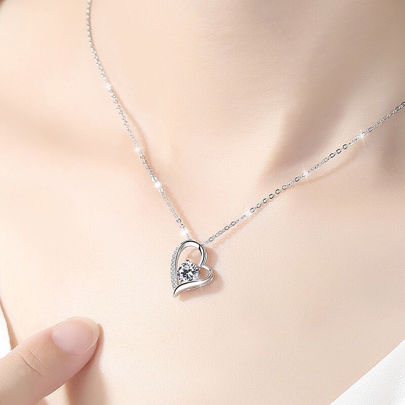Wholesale S925 Neck Chain Love Heart Shape Necklace