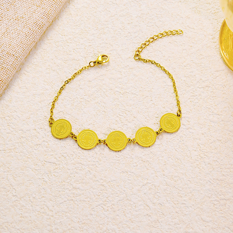 Wholesale Stainless Steel Bracelet  Circle Steel Ball Priest Light Luxury  Bracelet