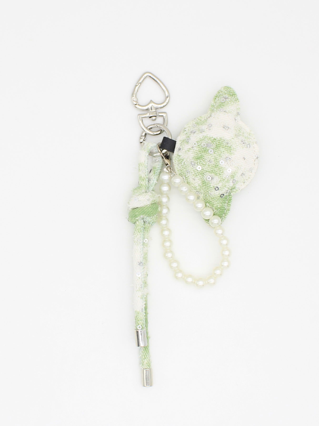Wholesale Handmade Artificial Leather Bag Charm with Pearl Chain and Keychain,  Stylish Car Key Accessory